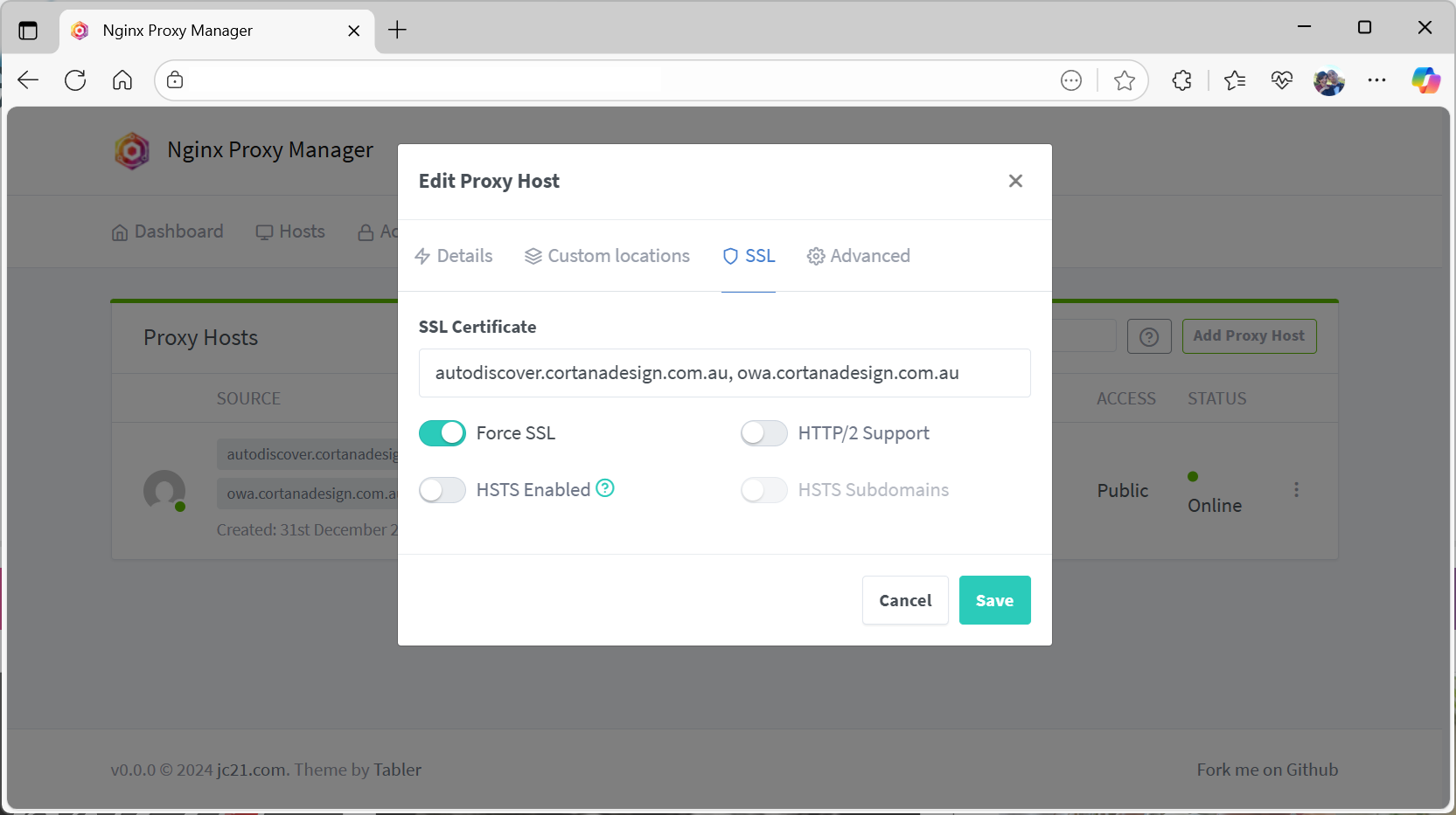 NGINX Proxy Manager 4 Screenshot